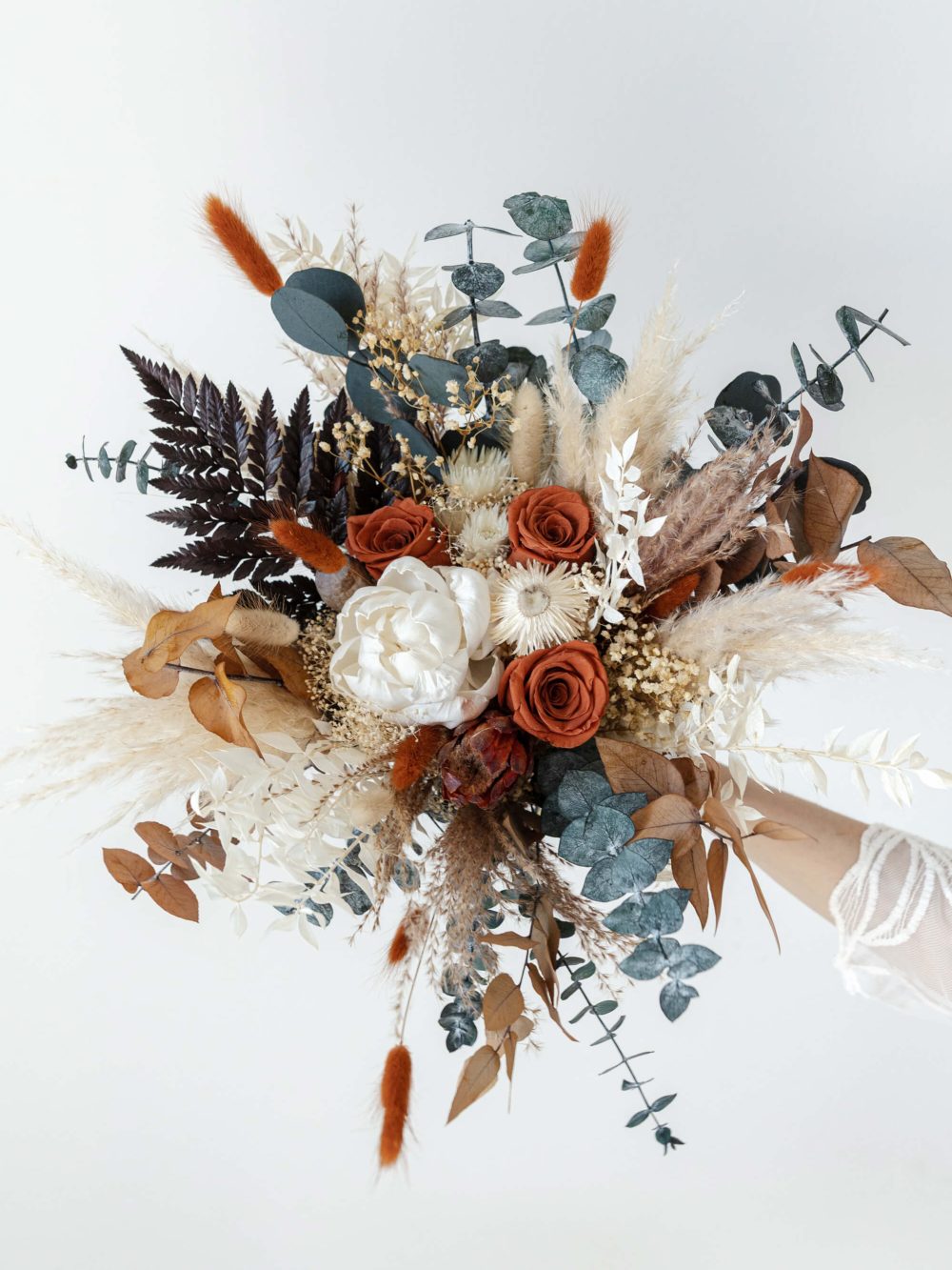 Poročni šopek iz suhega cvetja / Scarlett