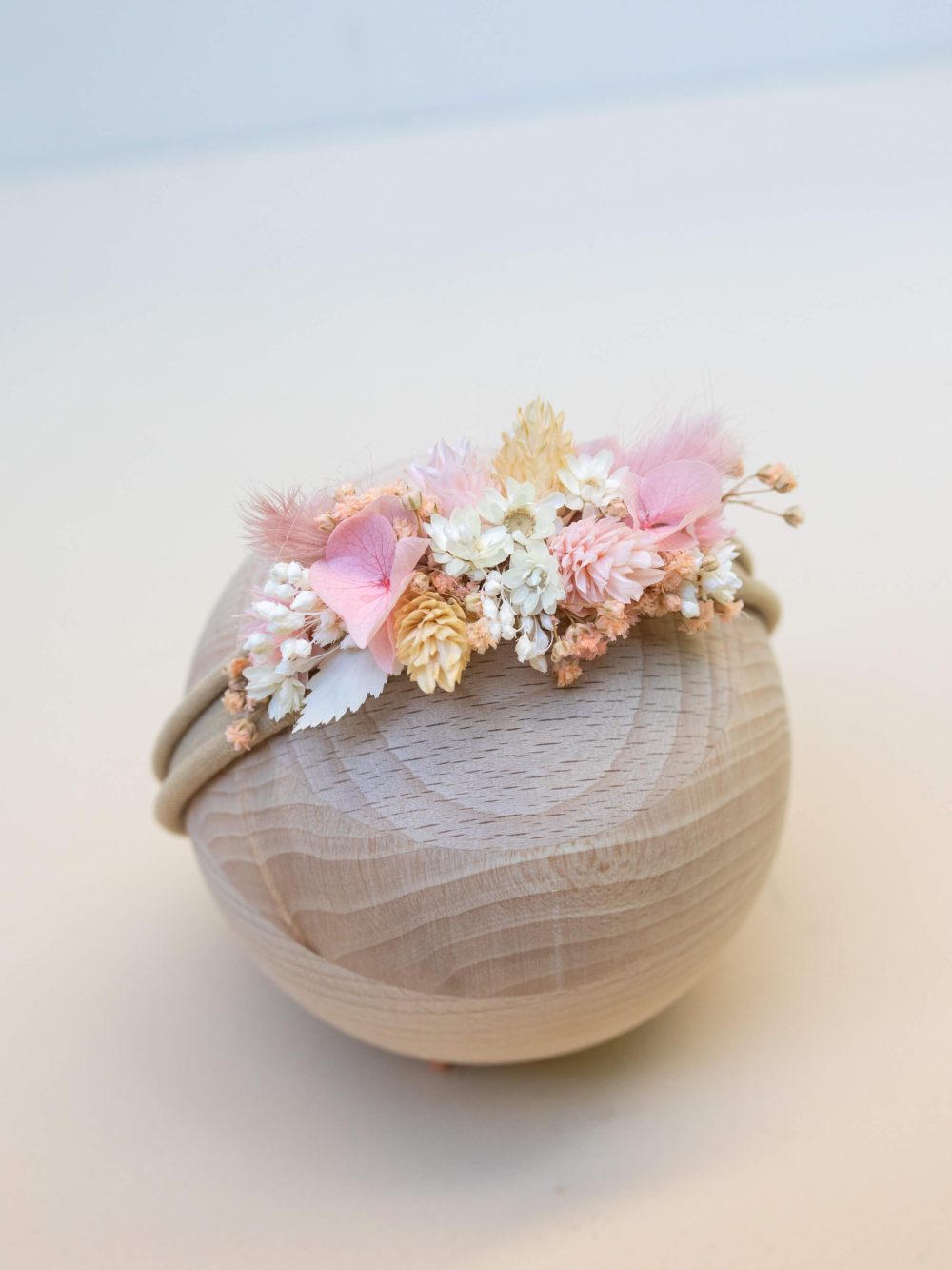 Cvetlični naglavni trak za novorojenčke - Soft Pink