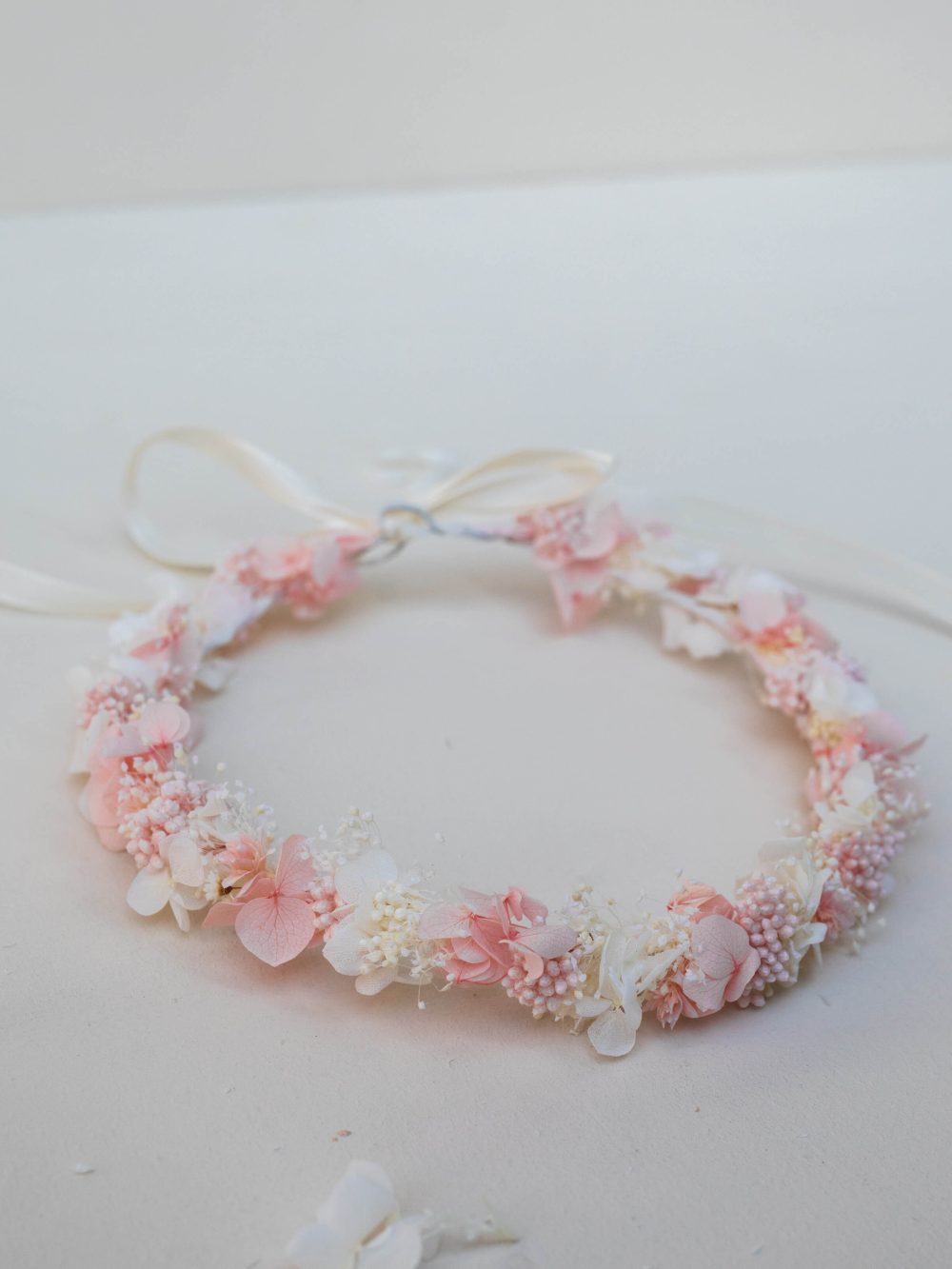 Lasni cvetlični venček - Baby Pink